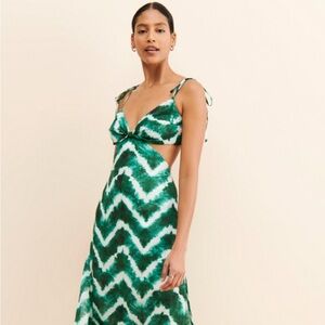 Green and White Chevron Dress